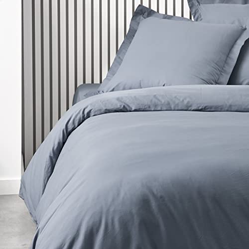 TODAY Cotton Duvet Cover 240 x 260 cm for 2 People, Blue, Jumeau