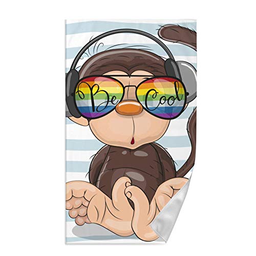Dujiea Cool Cartoon Cute Monkey Kitchen Dish Towel Soft Highly Absorbent Hand Towel Home Decorative Multipurpose for Bathroom Hotel Gym and Spa 15 X 27 Inches
