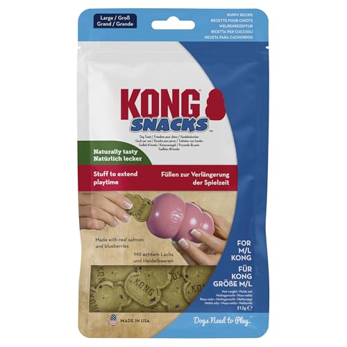 KONG Snacks - Natürliche Hundekekse - Mit leckerem Geschmack - Für KONG-Spielzeuge - Hühnerleber, Große Welpen-Spielzeuge