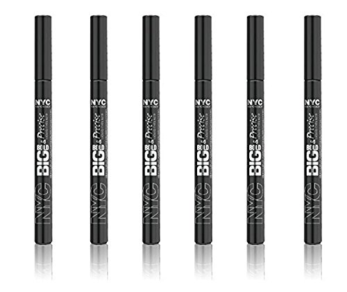 N.Y.C. New York Color Bold and Precise Felt Tip Eyeliner, Extra Black.06 Ounce, (Pack of 6)
