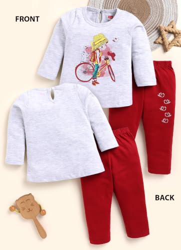 Image of LuvLap Baby Girls Regular Fit 100% Cotton Half Sleeves Girls Top CoSet Pack of 2