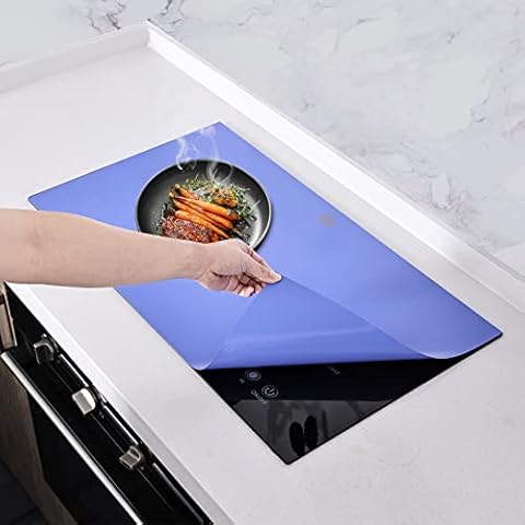 Large Induction Hob Protector Mat 60x40cm, (Magnetic) Silicone Induction Cooker Covers, Electric Cooker Scratch Protector for Induction Stove (Periwinkle Blue, 60x40cm) Cover