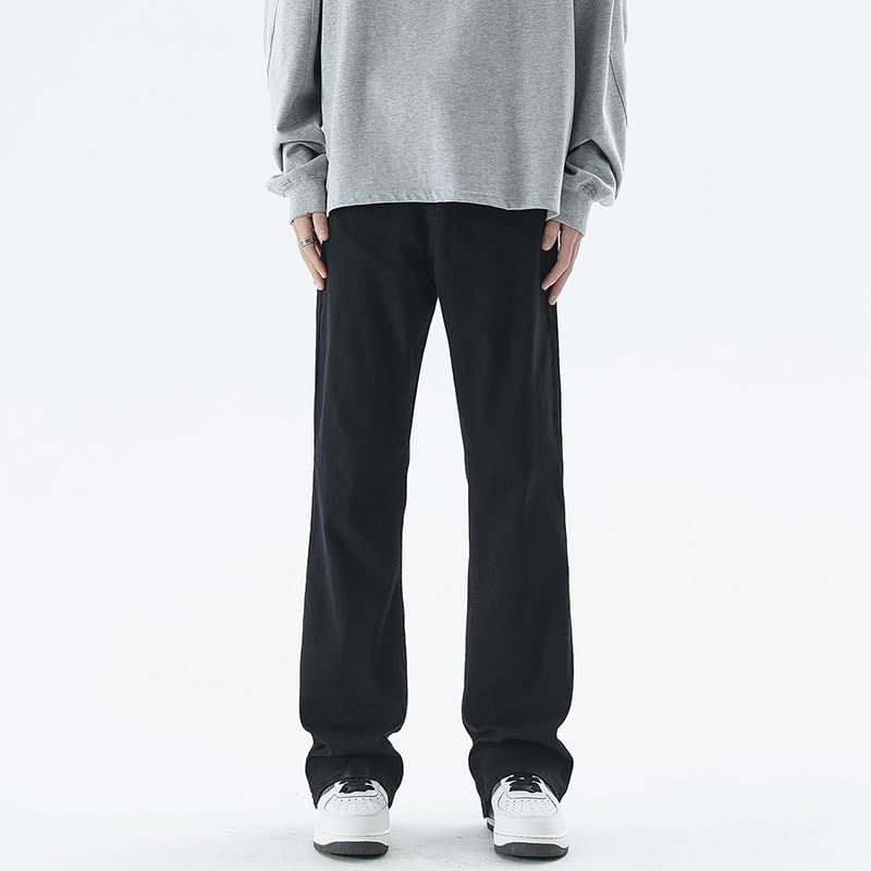 Men's Gray Jeans Summer Commuter Denim Vintage Office Straight Leg Pants3