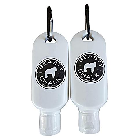 Beasty Chalk - Liquid Chalk for Weightlifting, CrossFit, Gymnastics, Rock Climbing, SPORTS. Two 50 ml Squeeze Bottles. All Natural or IPA Based. (50 ml pair, GORILLA - WEIGHTLIFTING) Cover
