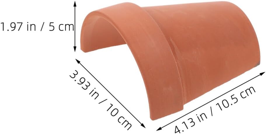 FOMIYES 2pcs Reptile Hiding Cave Pottery Clay Terrarium Hideout Turtles Basking Platform Reptile Shelter Pot Critter Cavern Log Hideaway for Aquarium Accessories