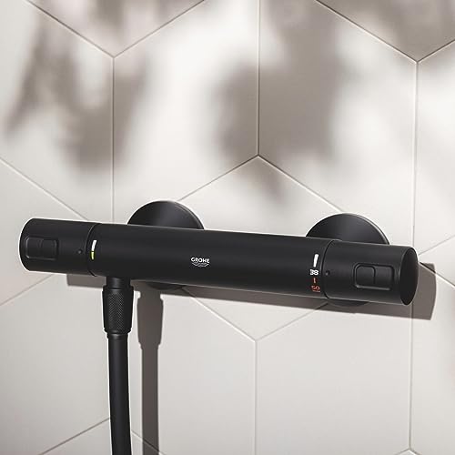 GROHE Precision Start, Exposed Thermostatic Shower Mixer (Wall-Mounted, Water-Saving, Safety Button at 38°C - Image 3