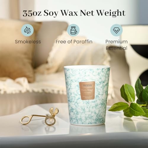 Image of M&SENSE Extra Large Candle 35oz 150H FreshSageCitrus Scented Candle,3 Wick Highly Scented Jar Candle, XL Candles Gift for Stress Relief, Meditation, Yoga