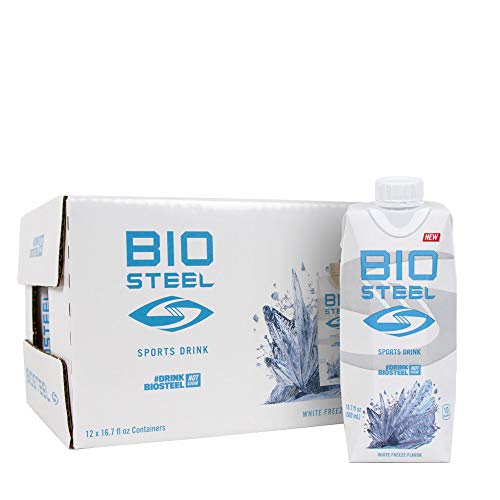 BioSteel Sports Drink, Great Tasting Hydration with 5 Essential Electrolytes, White Freeze Flavor, 16.7 Fluid Ounces, 12-Pack