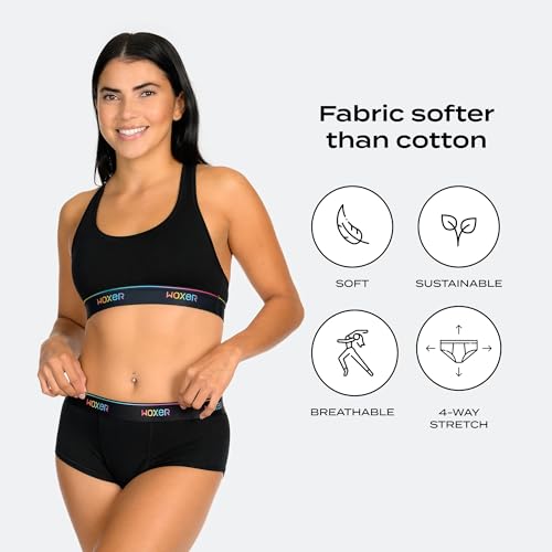 Image of Woxer Women's Classic Seamless Boyshort Panties, Soft Modal Fabric with No Roll Inseam, Chafe-Free, Breathable Design