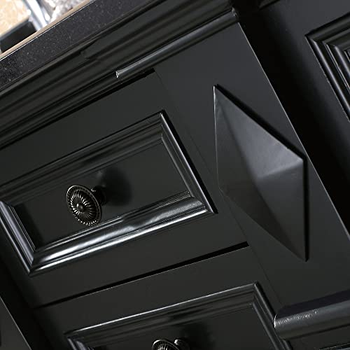 Ove Decors Essex 60 Vanity In Antique Black With Black Granite Vanity Top & White Basin #TOP4