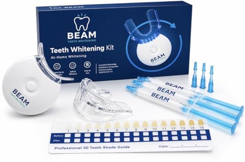 Teeth Whitening Kit with LED Light Fast Whitening for Stains (Coffee Wine Smoking) Safe for Sensitive Teeth At Home Whitening System