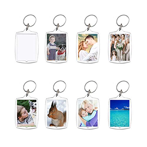 Xilanhhaa 30 Pcs Acrylic Photo Frame Keyrings,Picture Snap-In Keychains,Custom Personalized Insert Photo Acrylic Clear Blank Keyring Keychain For Men Women Gifts,(2.16 X 1.5 Inch) #TOP4