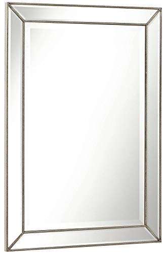 Uttermost Roseau Silver Pewter 24" X 34" Beaded Wall Mirror #TOP3