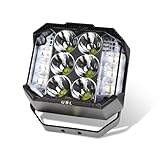 UBL Color Flood Mini-X 12V LED Vehicle Flood & Warning Light – 4-Color Side Shooters Small LED Light - 19 Flash Patterns - for Trucks, Emergency & Utility Vehicles (Amber, Blue, Red, White)