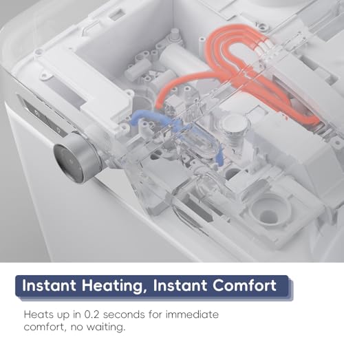Inodoro Inteligente con Bidé Integrado y Asiento Calefactable, Descarga Automática, Control por Sensor de Pie, Secador de Aire Caliente, Temperatura y Presión de Agua Ajustables, Blanco miniatura 6