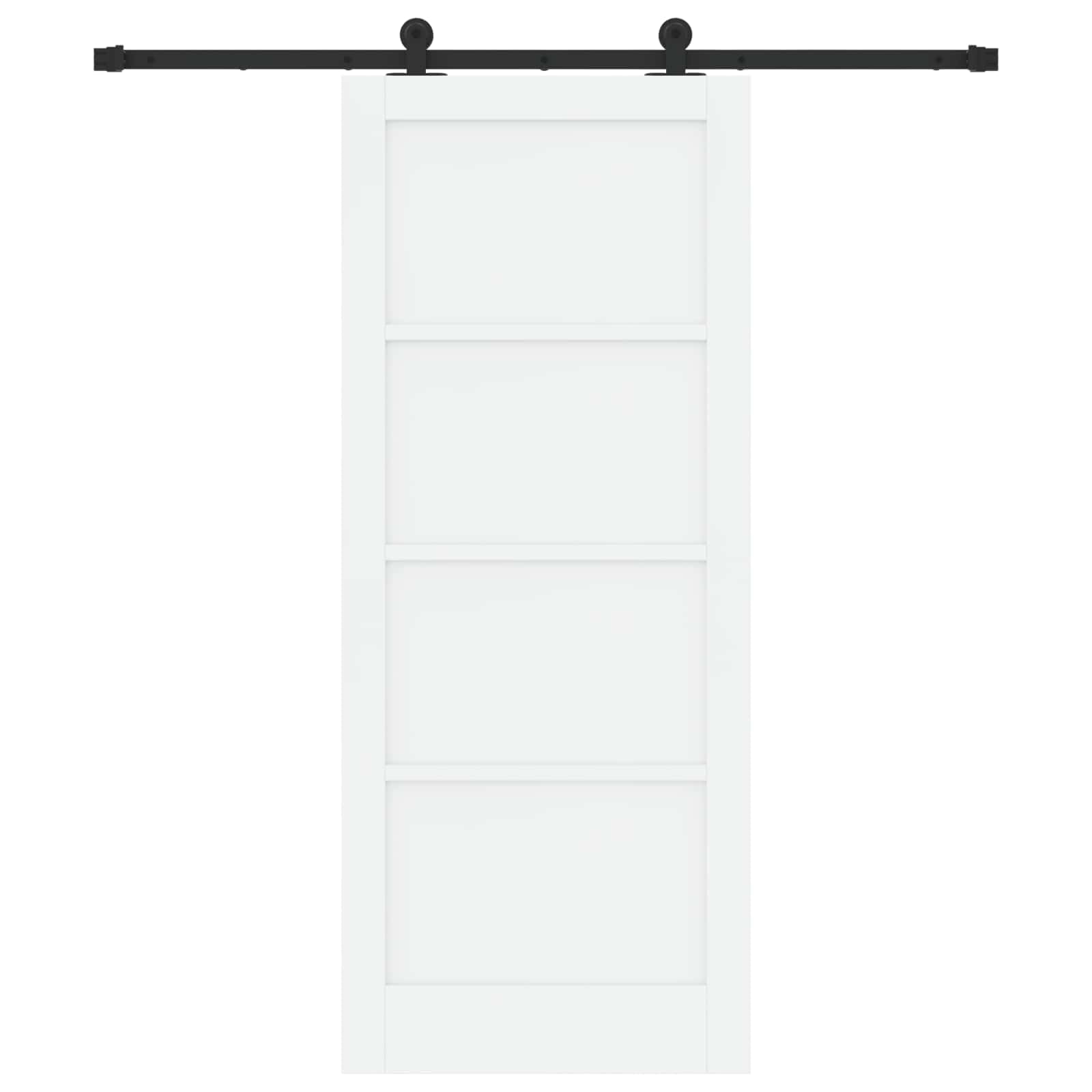 Puerta corredera de madera de pino maciza, 83 x 202 cm, color blanco y