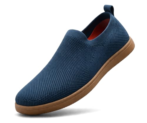 Image of Kraasa Men's Casual Slip-On Loafers | Soft Knitted Upper Breathable Flex Upper | Lightweight Comfort Shoes | TPR Sole