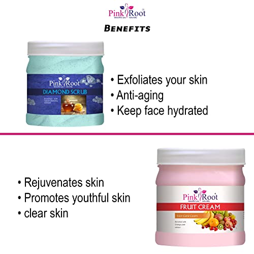 Image of Pink Root Diamond Scrub 500gm with Fruit Cream 500gm