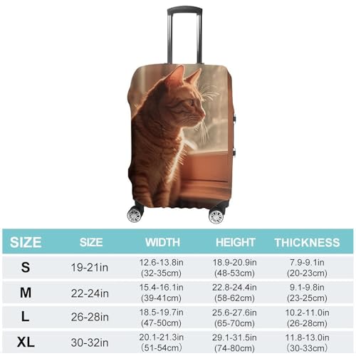 Travel Luggage Cover Elastic Suitcase Protector Anti-Scratch Washable Cat Sitting on Windowsill Luggage Sleeve Tsa Approved Carry on Covers Baggage Cover Fits 18-32 Inch Luggages2