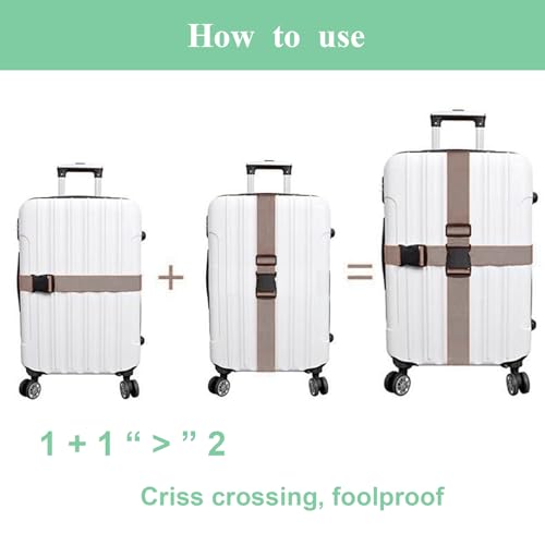 Image of 4PCS Luggage Straps for Suitcases & 2PCS Tags Set for Easy Identification,Travel Accessories for Safety,Luggage Strap for Travel Suitcase & Bag Closure,Rose Red