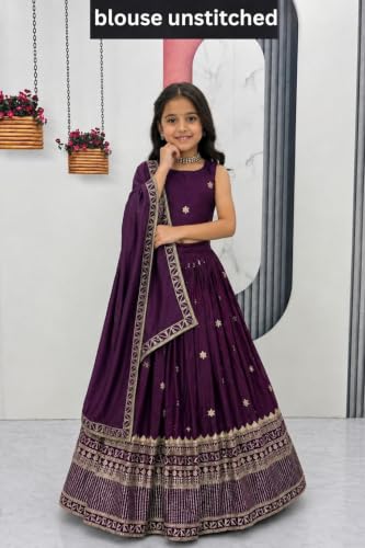 Image of Kids Lehenga Choli with Elephant Embroidery