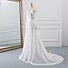 Findlovewedding Wedding Dresses for Bride with Lace Appliques Chiffon A Line Women Dress Long Sleeves Beach Bride Dress US 10 Off-White