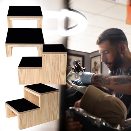 Escada Escadinha Auxiliar 2 Degraus Maca Estética Hospitalar 150 Kg Madeira Maciça Reforçada