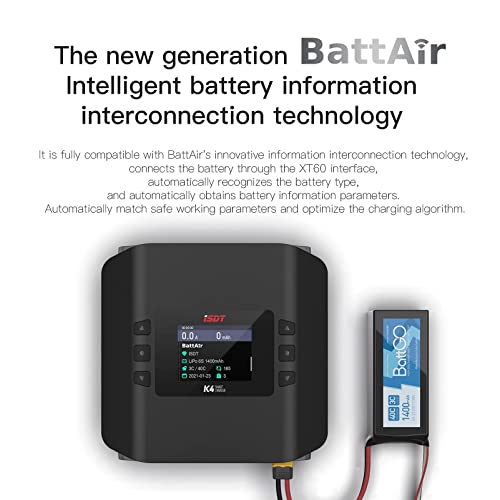 Isdt K4 Dual Lipo Battery Charger Discharger Rc Lipo Charger Ac400W/Dc600Wx2 For 1-8S Life,Lilon/Hv,Pb,Nimh/Cd Battery Balance Charger Smart Charger #TOP4