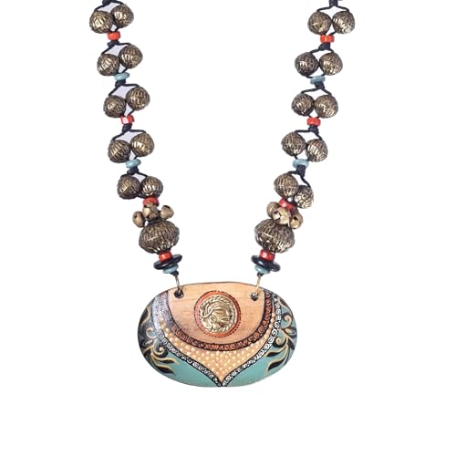 Image of AAKRITI ART CREATIONS Handcrafted Women's Jewelry Set - Ethnic Necklace and Earrings, Fashion Accessories for Special Occasions & Celebrations
