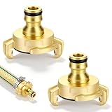 Zocipro 2 Stück Schnellkupplung auf Steckkupplung Adapter Messing, Stecksystem auf Geka kompatibel, Gartenschlauch Verbinder, Rostfrei, Auslaufsicher, Passend für Gardena System