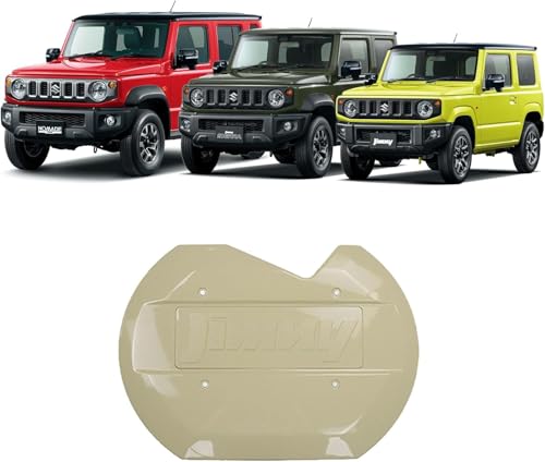 VMOILN ジムニー JB64 JB74 JC74 用 スペアタイヤレカバー リアゲートカバー タイヤレスデザイン 軽量 ABS 素材 ジムニーロゴ入り カスタム外装パーツ 10色選択可能 (サンドカラー)