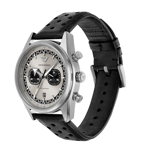 Image of Emporio Armani Black Quartz Leather Watch AR11677