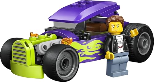 Image of LEGO City Hot Rod Race Car Toy - Classic Car Building Kit with Driver Minifigure - 60485
