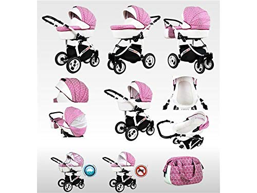 Kinderwagen, 3-in-1, 2-in-1, Isofix, complete set met autostoel, alles in één Biancino by ChillyKids Grey Marble 3-in-1… - Afbeelding 4