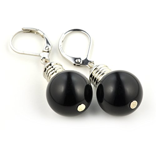 Preisvergleich Produktbild SCHMUCKZUCKER Ohrhänger Glühlampe Ohrringe schwarz gelb (schwarz)