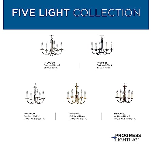 Progress-Lighting-P4009-20-Five-Light-Chandeliers-17-12-Inch-Diameter-x-15-Inch-Height-Bronze Progress Lighting P4009 20 Five Light Chandeliers 17 12 Inch Diameter x 15 Inch Height Bronze