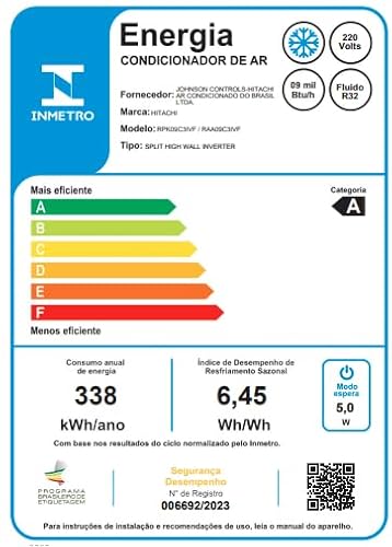 Ar Condicionado Split Hi Wall Inverter Hitachi AirHome 9.000 Btus Frio 220V R-32