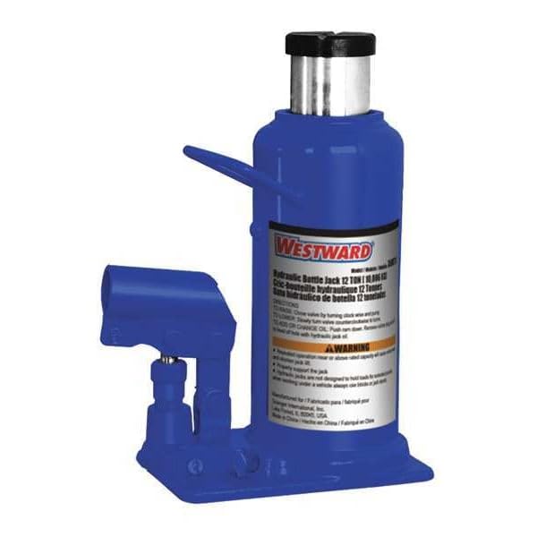 Westward Bottle Jack, Hydraulic, 20 Tons, 10-5/8in.L