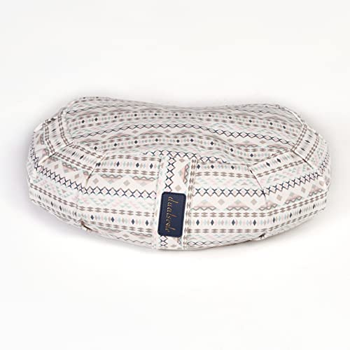 dualseele Yogakissen Meditationskissen Rund, Waschbarer Bezug aus Baumwolle (Grey) Cover