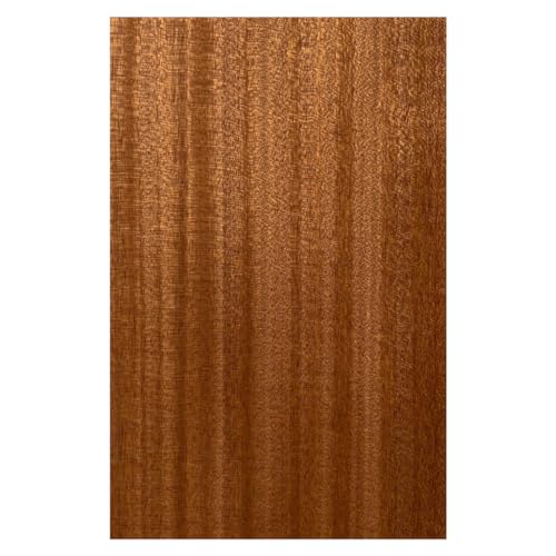 10 FOGLI DI IMPIALLACCIATURA IN LEGNO NATURALE PER INTARSIO IN MOGANO SAPELE 280 mm X 180 mm X 0,6 mm
