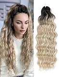 300g Curly Braiding Hair Ombre Blonde Balayage Ocean Wave Crochet Hair Long Synthetic Loose Deep Wavy Twist Hair for Boho Braids
