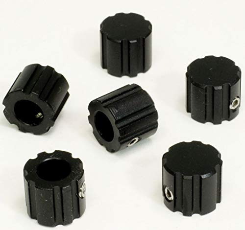 6 Control Knobs, w/Set Screw, Full Aluminum, Guitar Radio DIY
