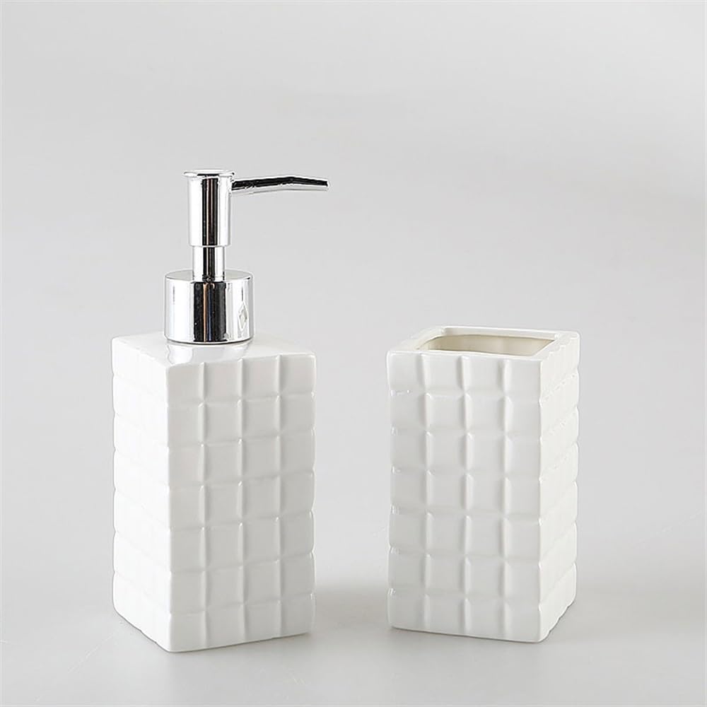 Dozownik mydła Lekki luksusowy ceramiczny uchwyt na szczoteczkę do zębów dozownik mydła, ozdoby łazienkowe, pięcioczęściowy zestaw do mycia łazienki dozownik mydła liqu
