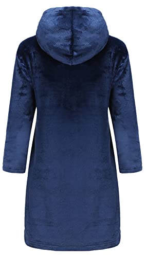 Cjmjxph CJMJXPHD-294 Boys Fleece Robe, Hooded Toddler Soft Fuzzy Bathrobe For Kids 2-16 Years Navy 13-14 Years thumb #1