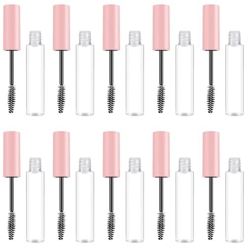 Beaupretty Tubo de Rímel Vacío Recargable 10 Ml, 10 Unidades Rosa, Envases para Máscara de Pestañas y Delineador, Contenedores de Maquillaje Reutilizables para Uso Diario y Práctica