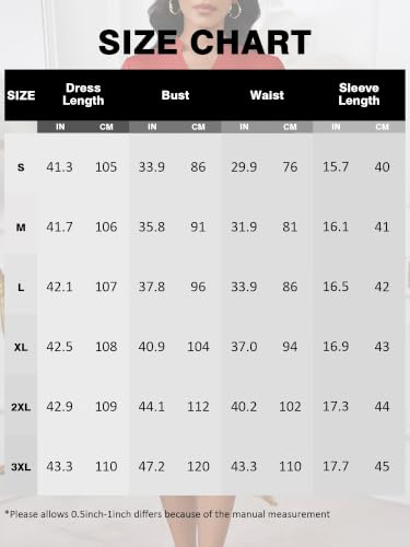 Image of PinkPatty Women's Casual A-line Midi Dresses 3 /4 Sleeve V Neck Fit and Flare Dress with Pockets
