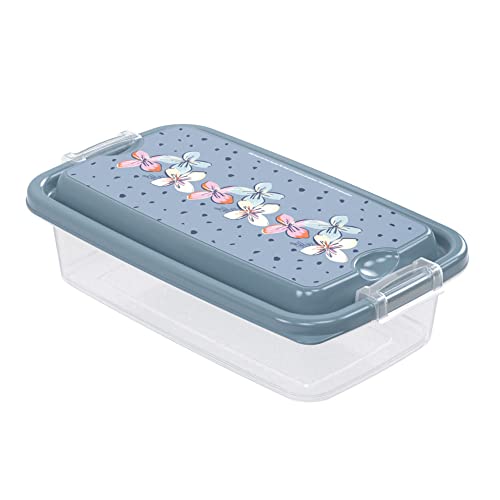 Pote Retangular Flamingo Plasútil Azul 520ml