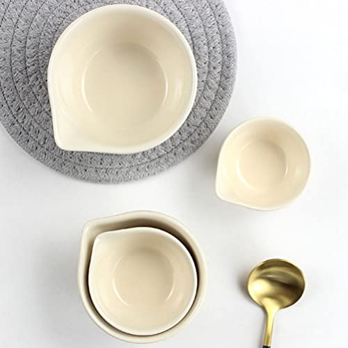 4 Pcs Jogo De Medidor Medidor De Cerâmica Tigelas De Armazenamento Recipiente De Comida De Cerâmica