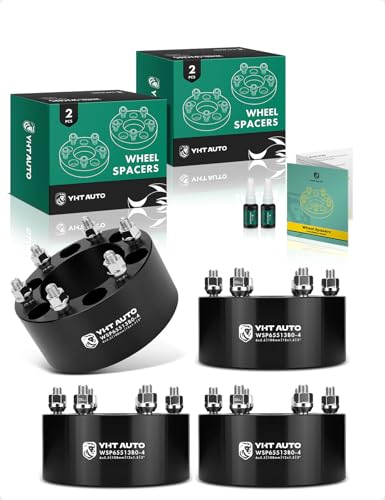 YHTAUTO 6x5.5 Wheel Spacers 3 inch Fit Toyota Tacoma, Tundra, 4Runner, Colorado, Sequoia, Land Cruiser, GX460, H3, Canyon, SLX, 6 Lug 6x139.7 Tire Spacers w/ M12x1.5 & 12.9 Studs, 108mm Center Bore