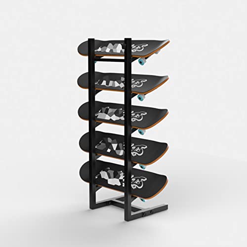 Scaffale da pavimento in metallo per tavola da surf e sci, espositore salvaspazio per organizzare surf, skateboard e snowboard